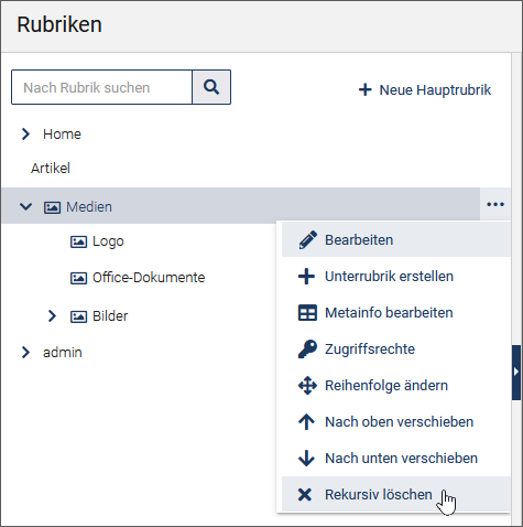 Seite "Rekursiv löschen"