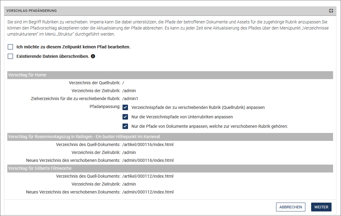 Seite "VORSCHLAG PFADÄNDERUNG"