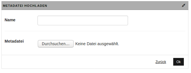 Seite "METADATEI HOCHLADEN"