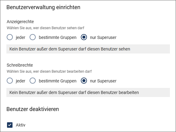 Benutzer anlegen