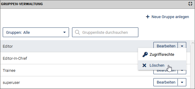 Gruppe löschen