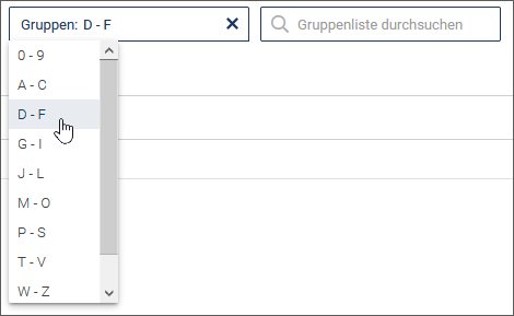 Gruppen filtern