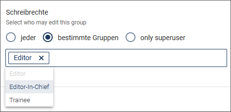 Gruppenrechte vergeben