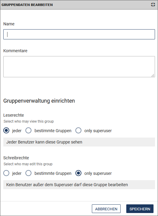 Gruppe anlegen
