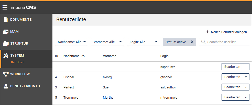 Benutzerverwaltung