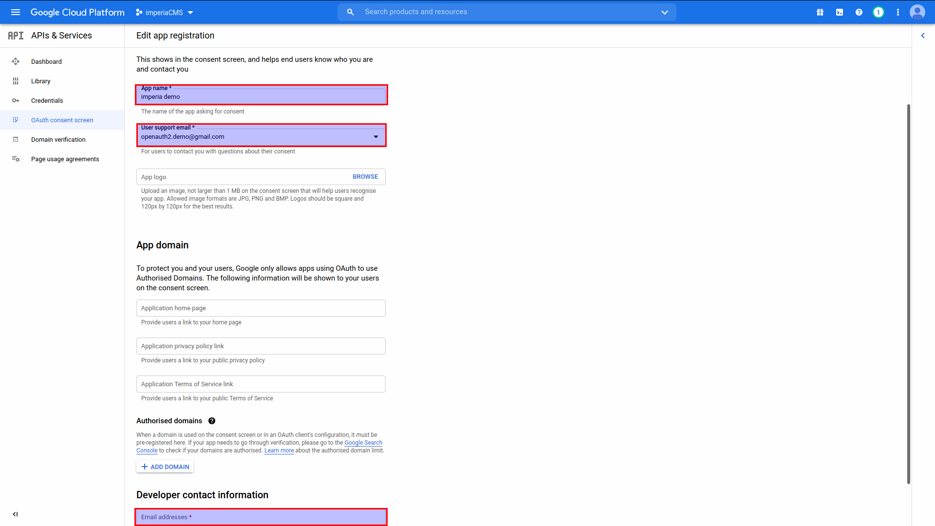 OAuth Consent Screen