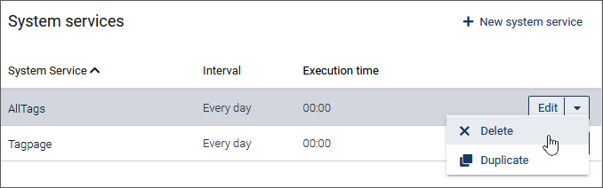 Deleting system service