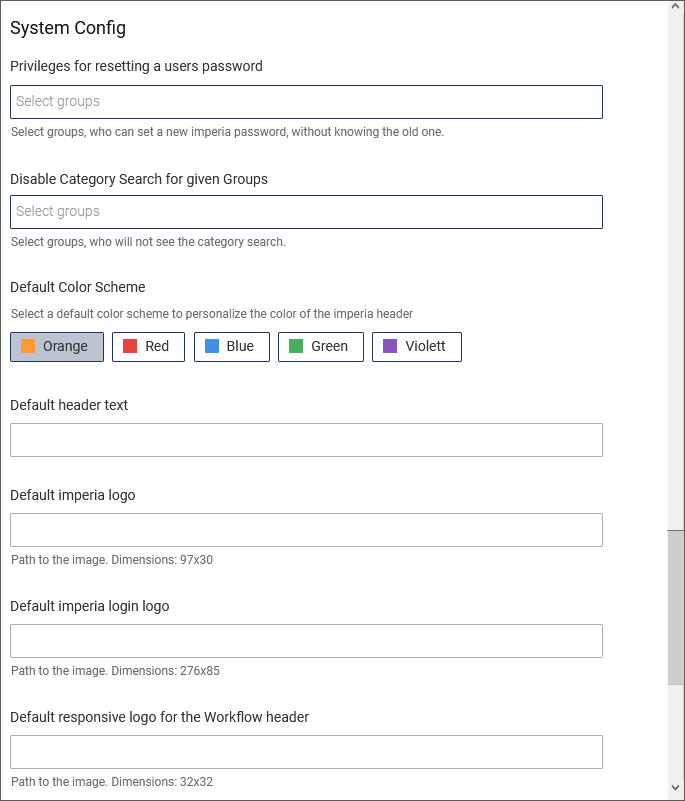 General settings