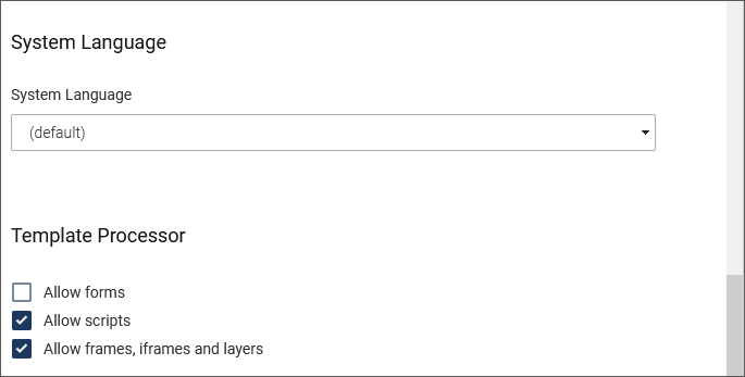 General settings