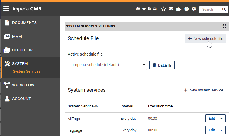 New schedule file