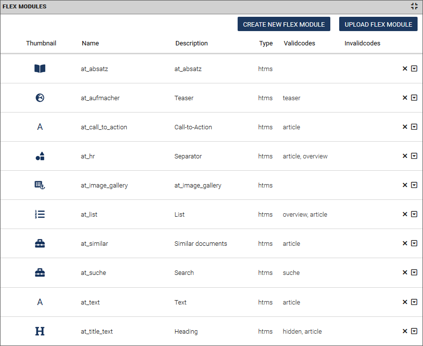 Flex Modules Manager