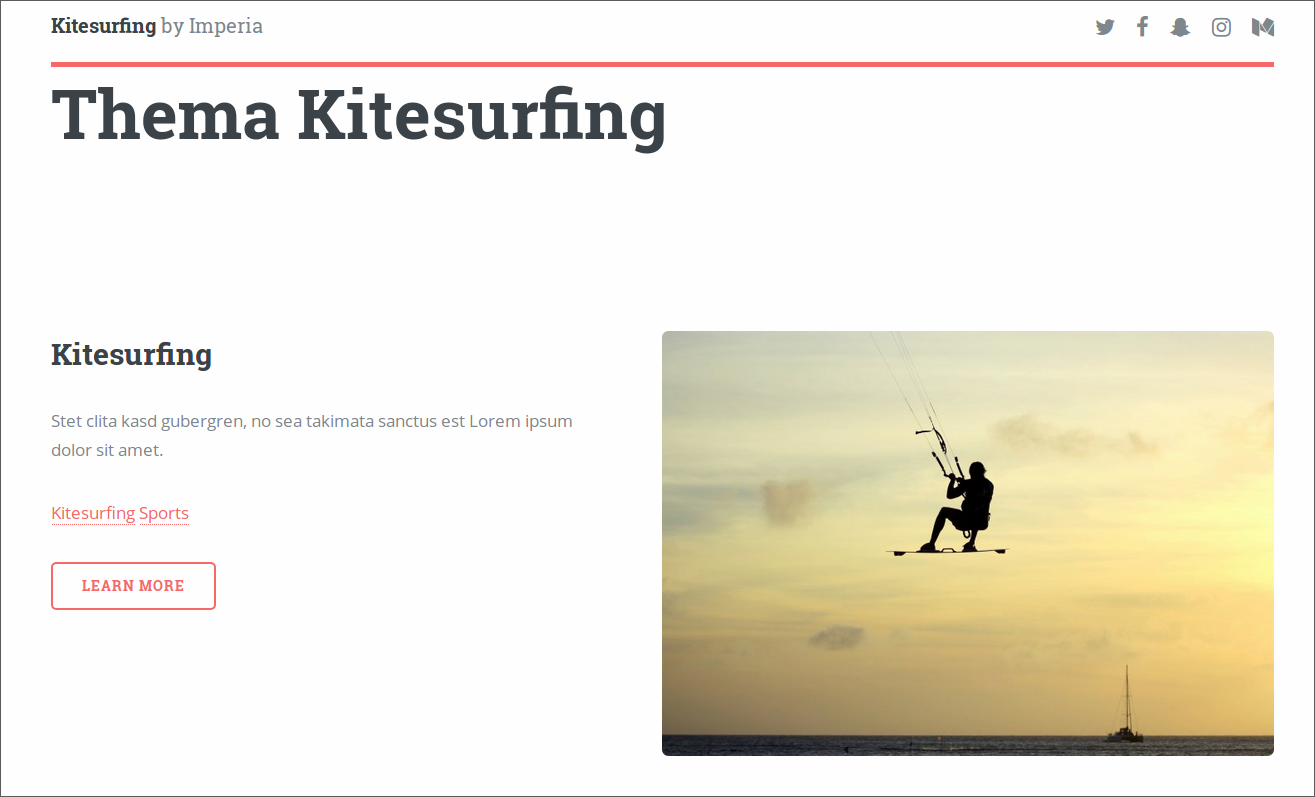 Example for an overview page