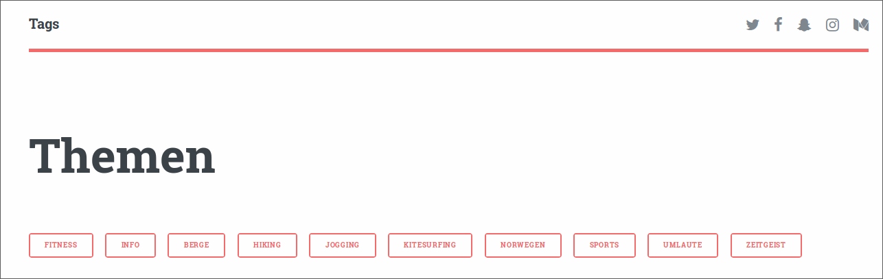Example of an overview page of all tags of a realm