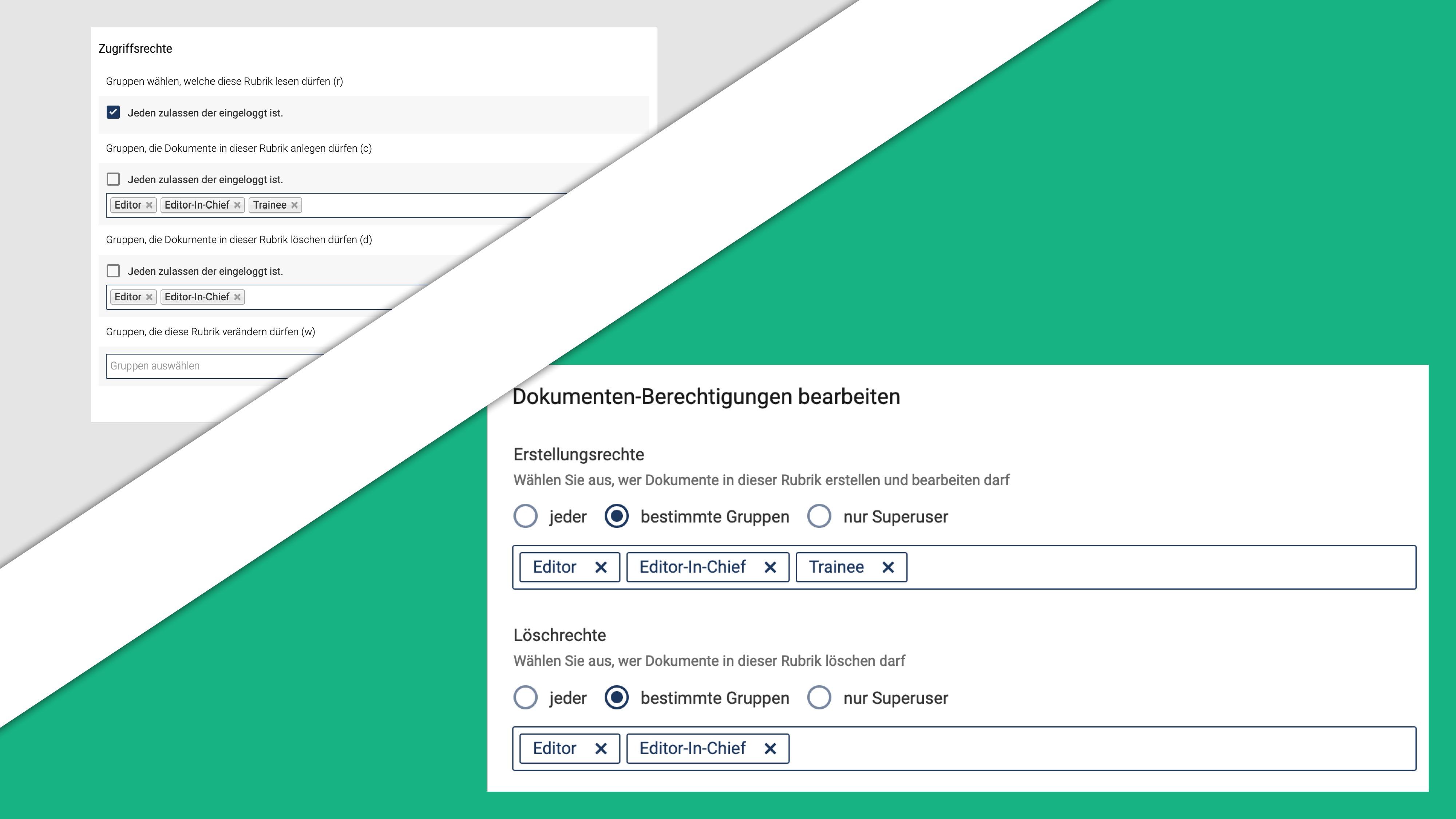 Ansicht neue Eingabelemente