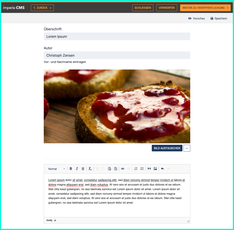 Bearbeiten-Modus von article-minimal