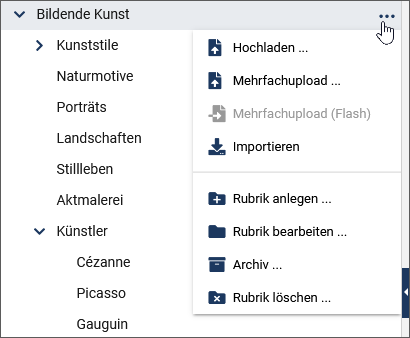 Kontextmenü Rubrik