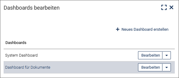 Dasboard bearbeiten
