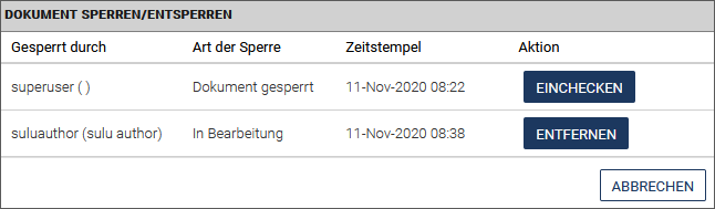 Gesperrtes Dokument