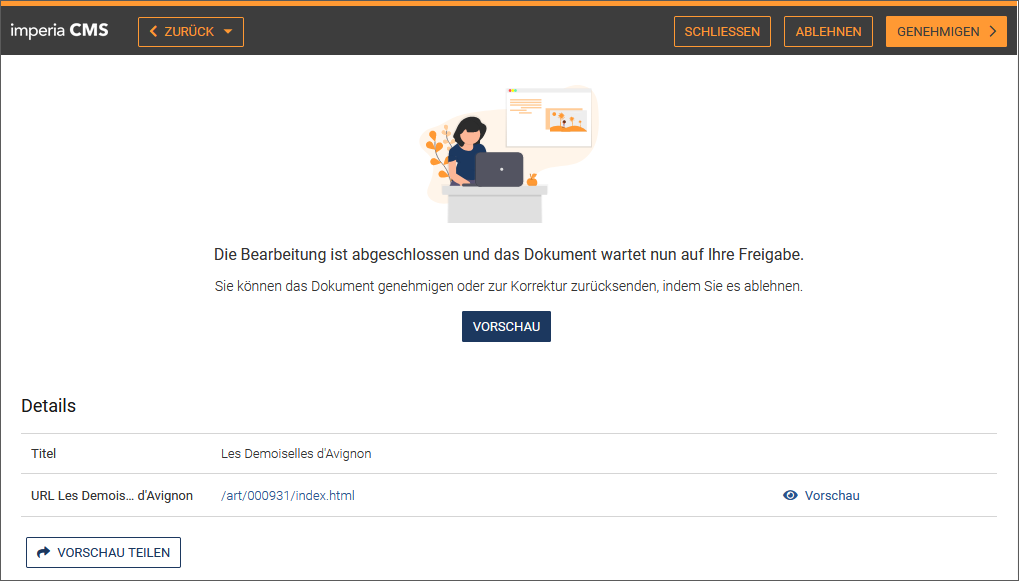 Dialog Genehmigung