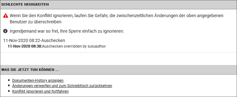 Dialog Schlechte Neuigkeiten
