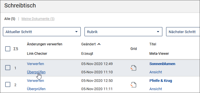 Überprüfen