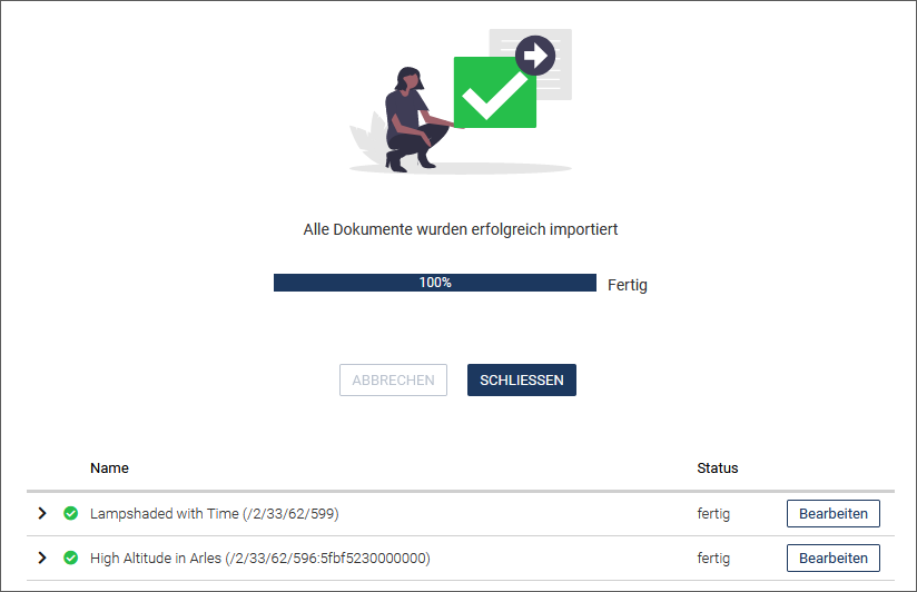 Versionen importieren
