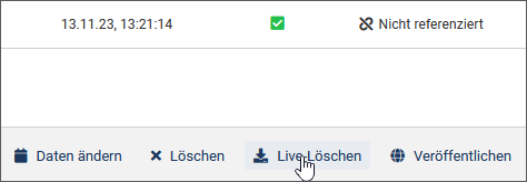Auf dem Live-System löschen