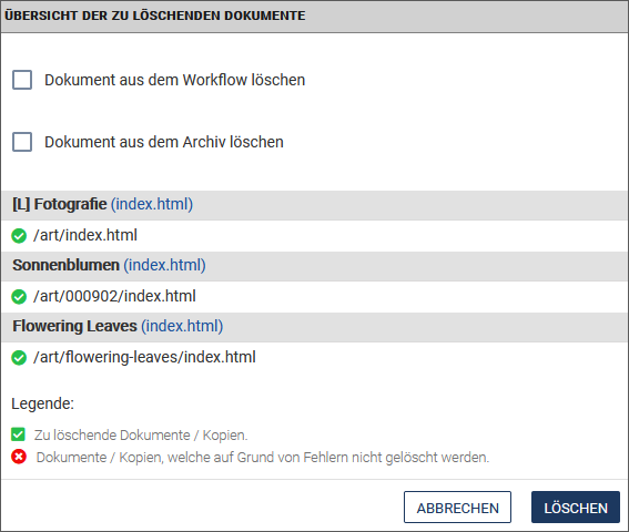 Dokument löschen