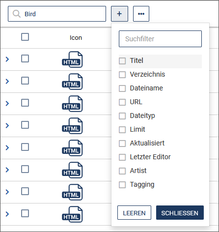 Filterleiste