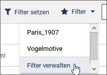 Filter verwalten