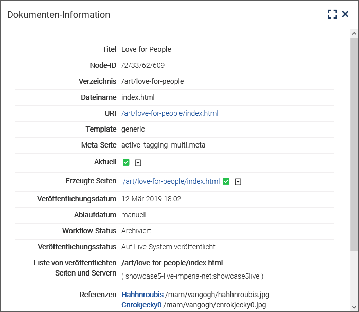 Dokument-Informationen ansehen