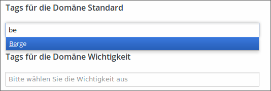 Filter bei der Eingabe des Tags