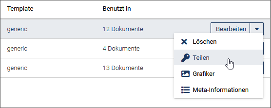 Vorlage teilen