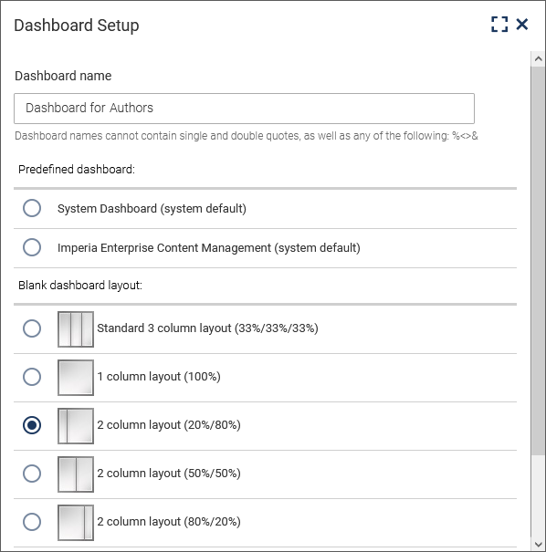 Dashboard Setup
