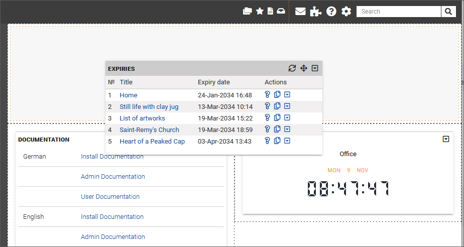 Moving widgets