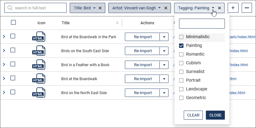 Drop-down fields