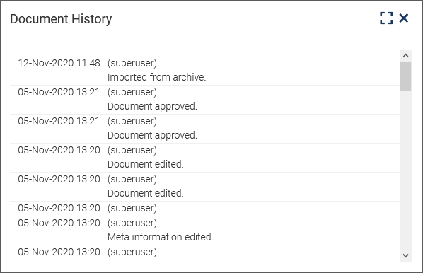 History of the document