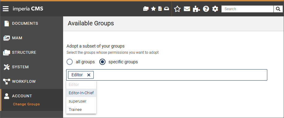 change groups