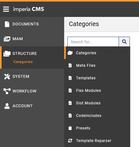 System submenu