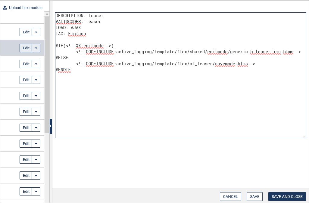 Internal Editor