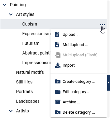 context menu category