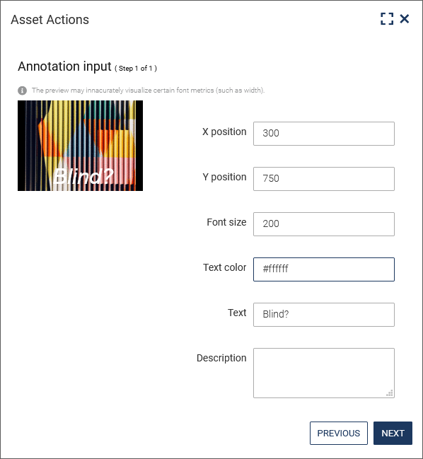 Text annotation settings