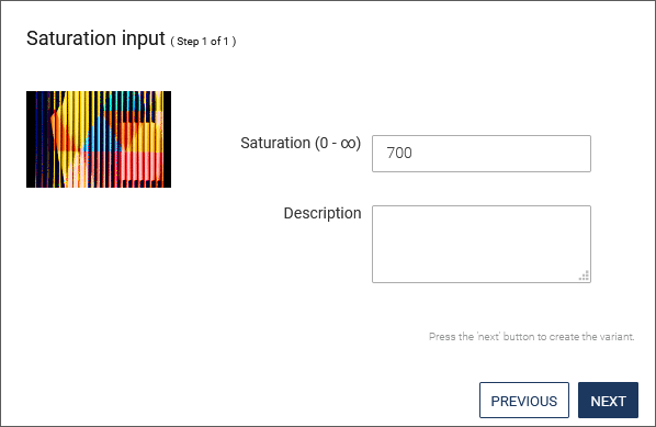Setting the saturation level